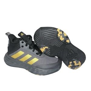 NEW adidas Own The Game 2.0 Basketball Shoe, Grey Five/Matte Gold/Core Black, 12